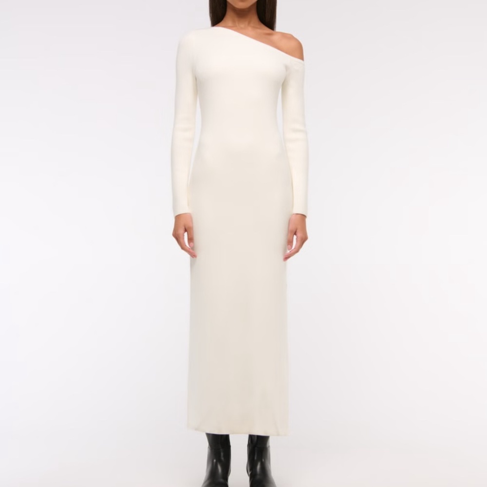 One-Shoulder Maxi Sweater Dress